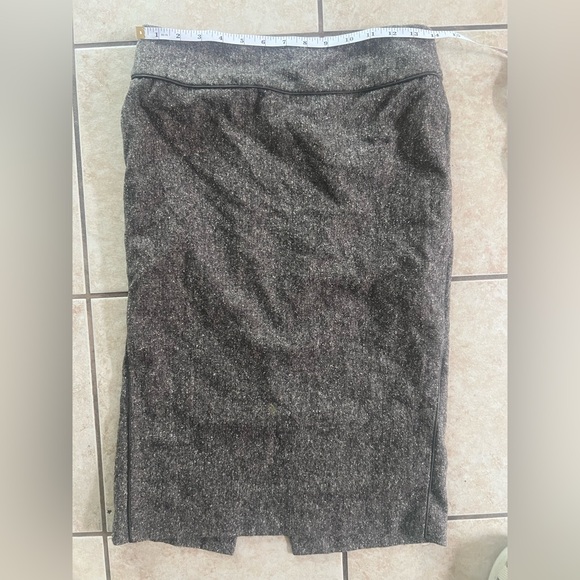 Zara Vintage Wool Grey Rustic Tweed High-Waisted Pencil Skirt Office Exec sz 4 - Picture 5 of 6
